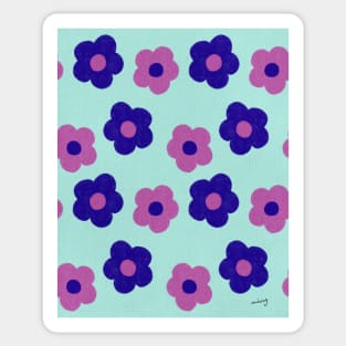 Retro Flower Power Purple| Vintage | Pattern | Florals | Pastel Sticker